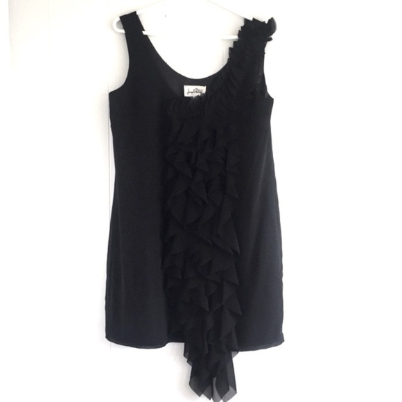 Joseph Ribkoff vintage ruffle little black dress size 8 - Picture 1 of 7